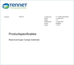 Tennet prodspecs redispatch