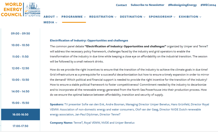 Bijeenkomst Energy Transition 24 april 2024